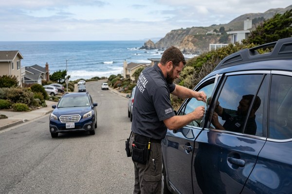 Auto locksmith programming car key fob in Pacifica CA